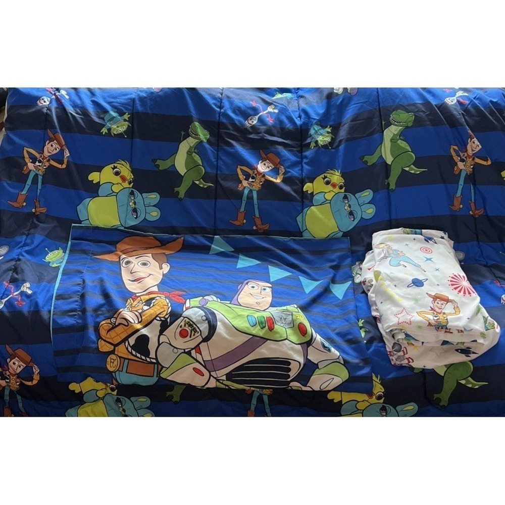 Disney Pixar Toy Story 4 Twin Comforter Sheet Set Woody Buzz Rex Forky